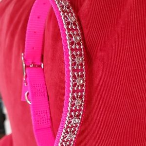 Brand New pink dog collar with rhinestones 14 inches